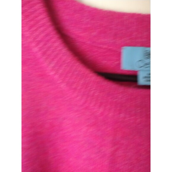 Ce Ce Woman M Pink Sweater Pullover Balloon Pearl Accent LS Office Workwear Soft - Picture 3 of 9